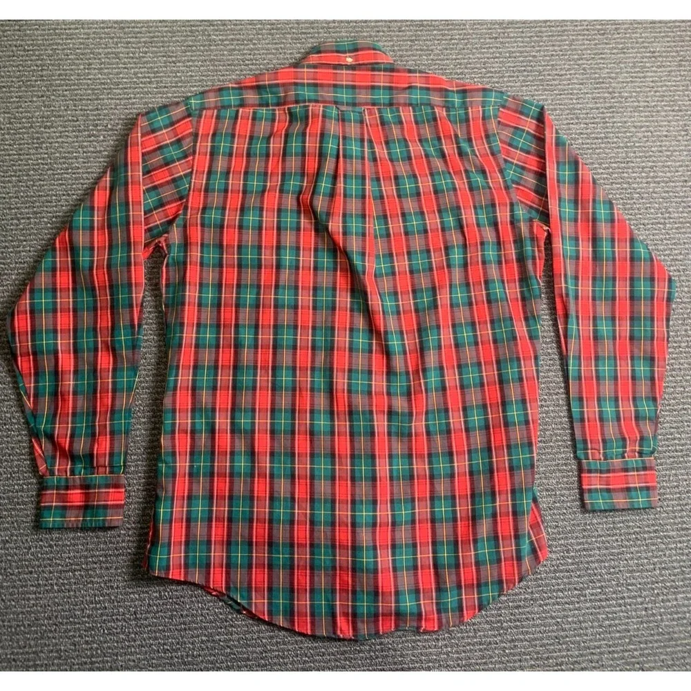 Vintage Levi's Colorgraphs Plaid Shirt Mens M Long Sleeve Button Down Christmas